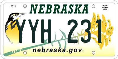 NE license plate YYH231