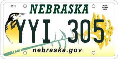 NE license plate YYI305