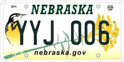 NE license plate YYJ006