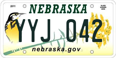 NE license plate YYJ042