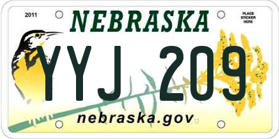 NE license plate YYJ209