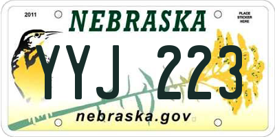 NE license plate YYJ223