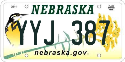 NE license plate YYJ387