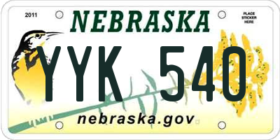 NE license plate YYK540