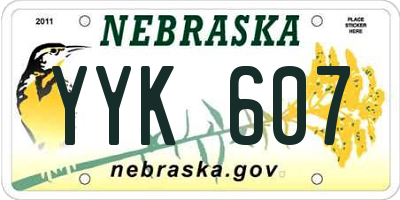 NE license plate YYK607