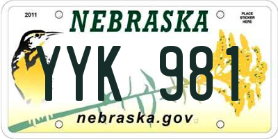 NE license plate YYK981