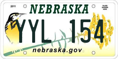 NE license plate YYL154