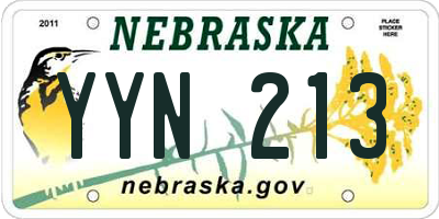 NE license plate YYN213