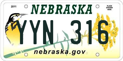 NE license plate YYN316
