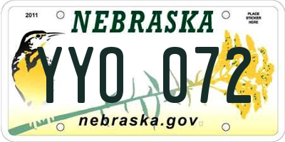 NE license plate YYO072