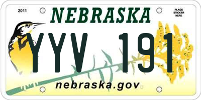 NE license plate YYV191