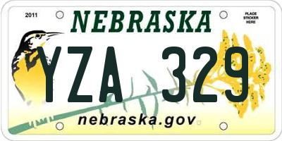 NE license plate YZA329