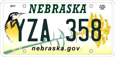 NE license plate YZA358