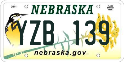 NE license plate YZB139