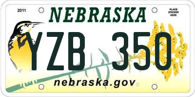 NE license plate YZB350