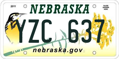 NE license plate YZC637