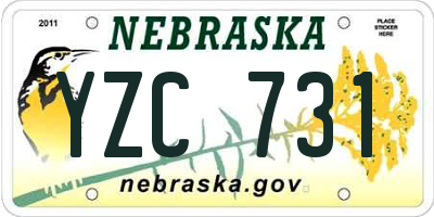 NE license plate YZC731