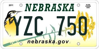 NE license plate YZC750