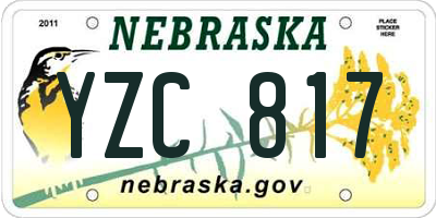 NE license plate YZC817