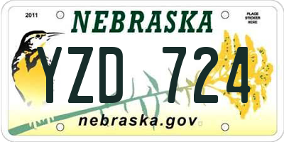 NE license plate YZD724