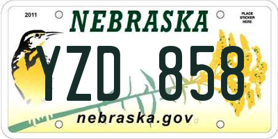 NE license plate YZD858