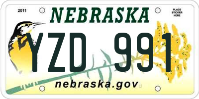 NE license plate YZD991