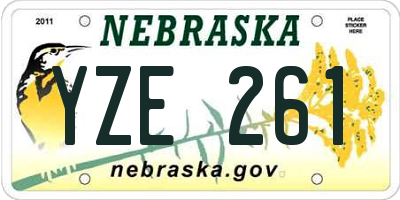 NE license plate YZE261