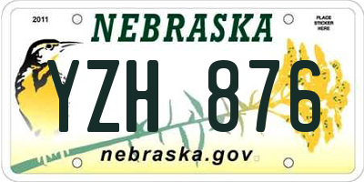NE license plate YZH876