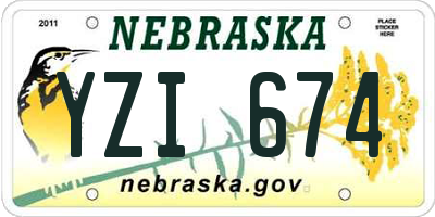 NE license plate YZI674