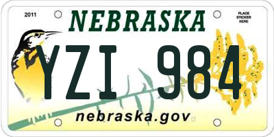 NE license plate YZI984
