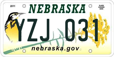 NE license plate YZJ031
