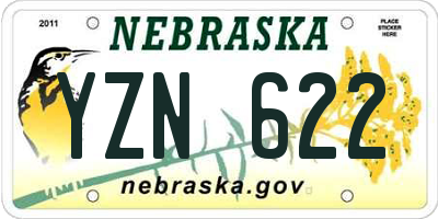 NE license plate YZN622