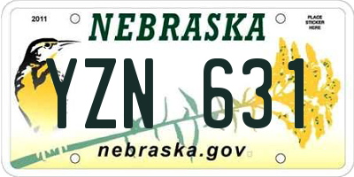 NE license plate YZN631