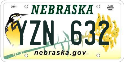 NE license plate YZN632