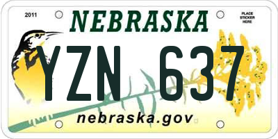 NE license plate YZN637