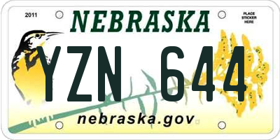 NE license plate YZN644