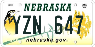 NE license plate YZN647