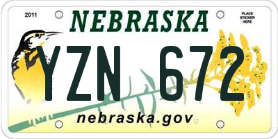 NE license plate YZN672