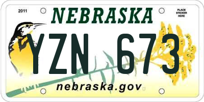NE license plate YZN673