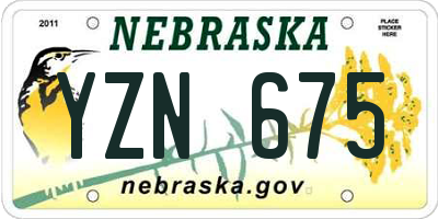 NE license plate YZN675