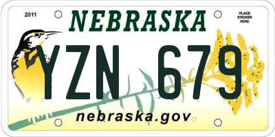 NE license plate YZN679