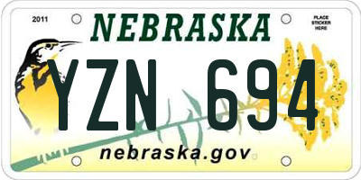 NE license plate YZN694