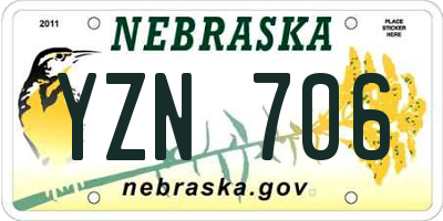 NE license plate YZN706