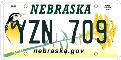 NE license plate YZN709