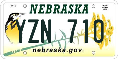 NE license plate YZN710