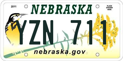 NE license plate YZN711