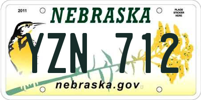 NE license plate YZN712