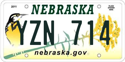 NE license plate YZN714