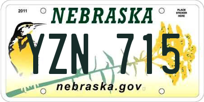 NE license plate YZN715