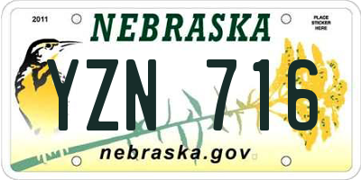 NE license plate YZN716